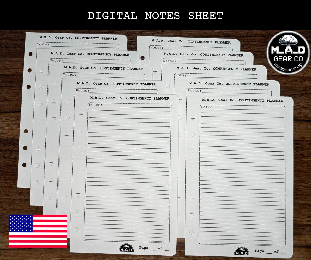 Digital Notes Sheet